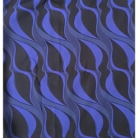 Zara Geometric Print Ruched Satin Midi Pencil Skirt Thigh High Side Slit Retro - Picture 7 of 12